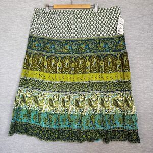 PHOOL Plus Size 3X Tiered Broomstick Peasant Skirt Boho Bohemian Hippie New Midi